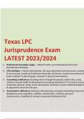 Texas LPC Jurisprudence Exam Questions and Answers Latest 2023 2024.