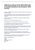 CBIS Exam Study Guide 2023-2024 with Complete Questions and Answers 100&percnt; Correct