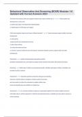 Behavioral Observation And Screening &lpar;BOSR&rpar; Modules 1-6 Updated with Correct Answers 2023