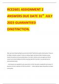 RCE2601 ASSIGNMENT 2 ANSWERS DUE DATE 31st  JULY 2023 GUARANTEED DINSTINCTION.