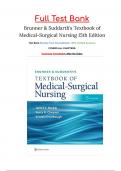Test Bank For Brunner & Suddarth's Textbook of Medical-Surgical Nursing 15th Edition By Janice Hinkle Chapter1-68 Unit 1-33 Complete Guide 