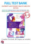 Test Banks For Maternity and Women's Health Care 12th Edition by Deitra Leonard Lowdermilk; Mary Catherine Cashion; Shannon E. Perry; Kathryn Rhodes Alden; Ellen Ols, 9780323556293, Chapter 1-37 Complete Guide