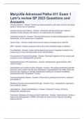  Maryville Advanced Patho 611 Exam 1 Lehr's review SP 2023 Questions and Answers