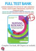 Test Banks For Nursing Research 9th Edition by Geri LoBiondo-Wood, Judith Haber, 9780323431316, Chapter 1-21 Complete Guide