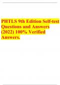 PHTLS 9th Edition Self-test Questions and Answers (2022) (Verified Answers)