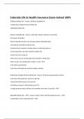 Colorado Life & Health Insurance Exam Solved 100&percnt;