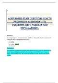 AGNP BOARD EXAM QUESTIONS HEALTH PROMOTION ASSESSMENT (52 QUESTIONS WITH ANSWERS AND EXPLANATIONS)