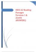 HESI A2 Reading Passages Versions 1 & 2 (with ANSWERS)