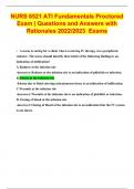 NURS 6521 ATI Fundamentals Proctored Exam &vert; Questions and Answers with Rationales 2022&sol;2023&Tab;Exams