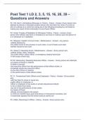 Post Test 1 LD 2, 3, 5, 15, 16, 20, 39 –Questions and Answers