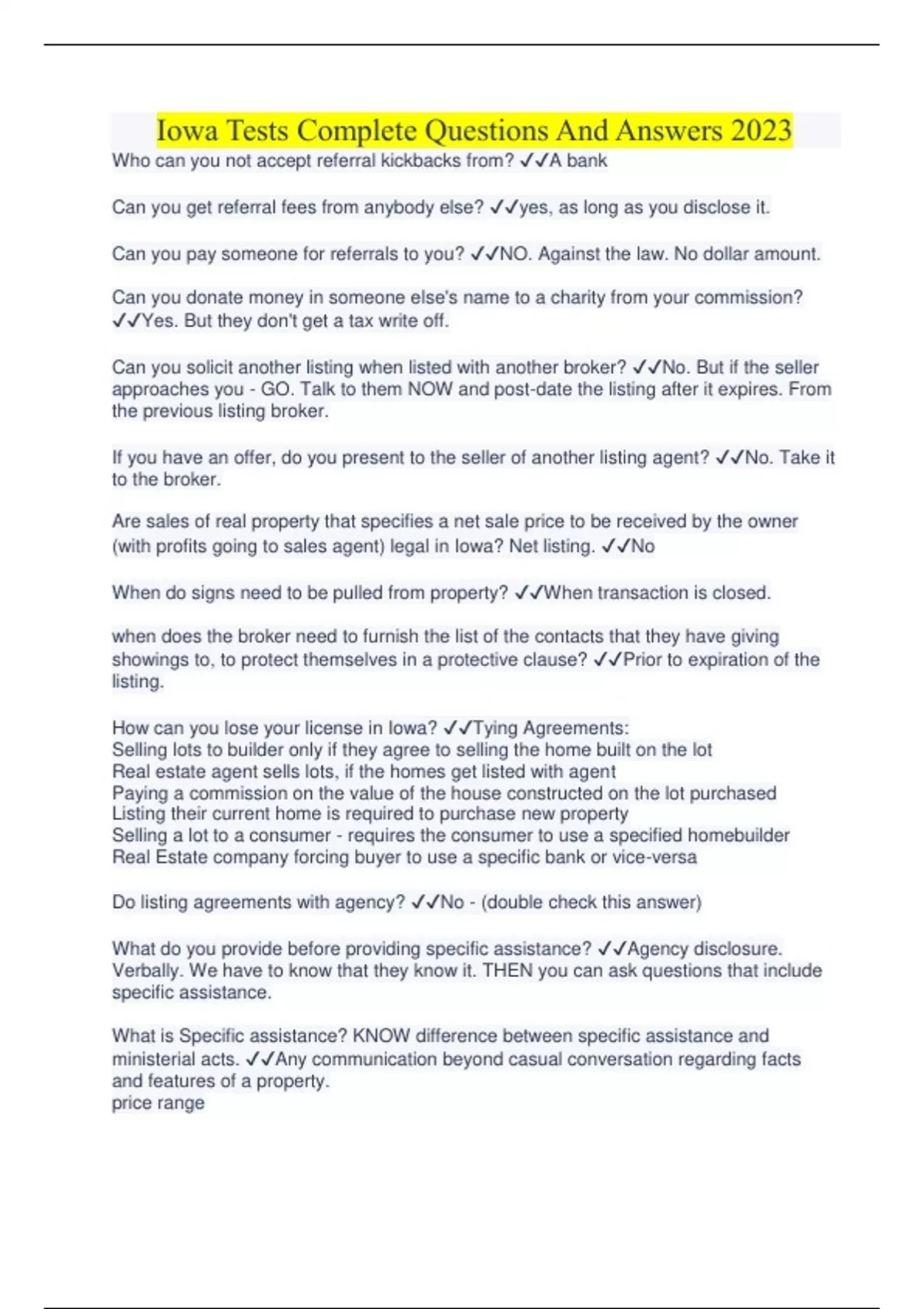 Iowa Tests Complete Questions And Answers 2023 Iowa Tests Stuvia US