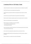 Louisiana Drivers Ed Study Guide questions with correct answers