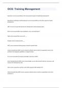 OCS&colon; Training Management exam 2023 with 100&percnt; complete solutions