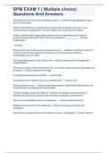 SPM EXAM 1 &lpar; Multiple choice&rpar; Questions And Answers&period;