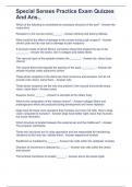 Special Senses Practice Exam Quizzes And Ans&period;&period;