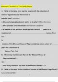 Missouri Constitution Test Study Guide Questions and Answers 2023 &lpar;Verified Answers by Expert&rpar;