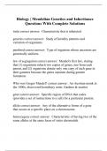 Biology | Mendelian Genetics and Inheritance Questions With Complete Solutions