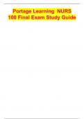 Portage Learning	NURS 100 Final Exam Study Guide