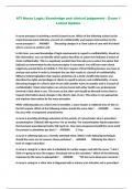ATI Nurse Logic&colon; Knowledge and clinical judgement - Exam 1 Latest Update