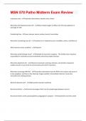 MSN 570 Patho Midterm Exam Review &vert; Questions with 100&percnt; correct Answers &vert; Verified