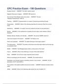 CPC Practice Exam - 150 Questions &lpar;A&plus; GRADED 100&percnt; VERIFIED Q & A&rpar;2023  WITH CORRECT ANSWERS&excl;&excl;