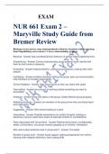 EXAM NUR 661 Exam 2 – Maryville Study Guide from Bremer Review