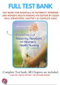 Test Banks For Essentials of Maternity, Newborn, and Women's Health Nursing 4th Edition by Susan Ricci, 9781451193992, Chapter 1-24 Complete Guide