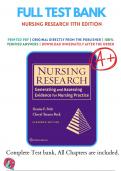 Test Banks For Nursing Research 11th Edition by Denise Polit; Cheryl Beck , 9781975110642, Chapter 1-33 Complete Guide
