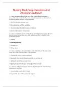Nursing Med-Surg-Questions And Answers Graded A&plus;