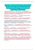 Regis NU 713 Advanced Epidemiology and Biostatistics Questions and Answers from the Final Actual Exam (Completed April 2023) (Regis NU 713 Advanced Epidemiology and Biostatistics)