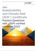 Sustainability and Climate Risk &lpar;SCR&trade;&rpar; Certificate Practice Questions-with 100&percnt; verified solutions-2023