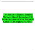 Test Bank For Medical Surgical Nursing, clinical Reasoning 6TH Edition LeMone / Burke/ Bauldoff / Gubrud All Chapters-2023-2024