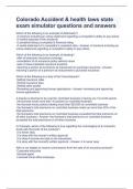 Colorado Accident & health laws state exam simulator questions and answers