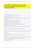 WGU D052--Navigating Care Across the Continuum Questions and 100&percnt; correct solutions 2023&sol;2024