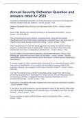 Annual Security Refresher Question and answers rated A&plus; 2023