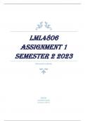 LML4806 Assignment 1 Semester 2 2023