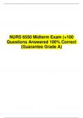 NURS 6550 Midterm Exam (+100 Questions Answered 100% Correct (Guarantee Grade A)