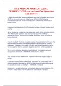 NHA&colon; MEDICAL ASSISTANT &lpar;CCMA&rpar; CERTIFICATION Exam 100&percnt; verified Questions And Answers