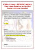 Walden University:NURS 6670 Midterm Exam Latest-Questions and Verified Answers (Already Graded A)