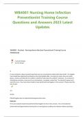 WB4081 Nursing Home Infection Preventionist Training Course Questions and Answers 2023 Latest Updates 