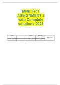 MNB3701 ASSIGNMENT 2 with Complete solutions 2023