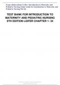 Leifer&colon; Introduction to Maternity and Pediatric Nursing Study Guide for Introduction to Maternity and Pediatric Nursing 9th Ed&period;
