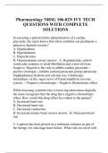 Pharmacology NRSG 106-02N IVY TECH QUESTIONS WITH COMPLETE SOLUTIONS