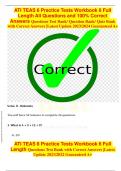 ATI TEAS 6 Practice Tests Workbook 6 Full  Length All Questions and 100% Correct  Answers Questions Test Bank/ Question Bank/ Quiz Bank with Correct Answers |Latest Update 2023/2024 Guaranteed A+