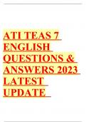 ATI TEAS 7 ENGLISH 2023 LATEST UPDATE English Portion: 1. Which of the following sentences is punctuated correctly? 1. A carpenter must use certain tools, hammers, saws, chisels, to finish a job. 2. A carpenter must use certain tools hammers, saws, chisel