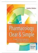 Pharmacology Clear and Simple A Guide to Drug Classiﬁcations and Dosage Calculations 3rd Edition Watkins Test Bank