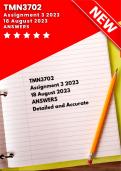 TMN3702 Assignment 3 Answers | Due 18 August 2023 | In-depth answers provided!