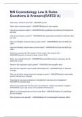 MN Cosmetology Law & Rules Questions & Answers&lpar;RATED A&rpar;