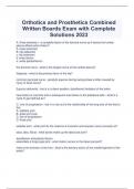  Orthotics and Prosthetics Combined Written Boards Exam with Complete Solutions 2023