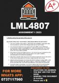 LML4807 Assignment 1 2023 (Answers)
